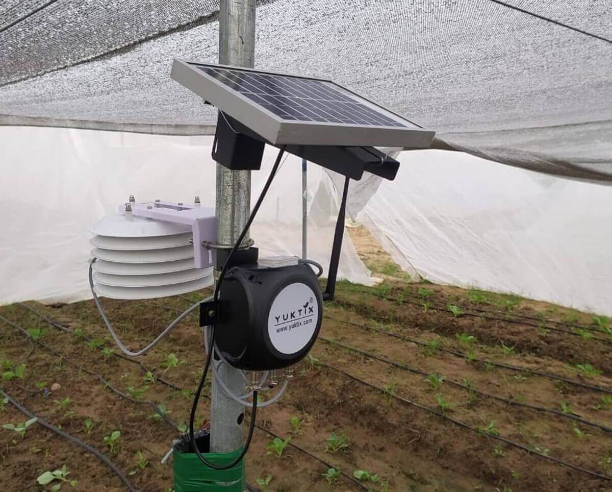 Yuktix solar powered IoT device in greenhouse